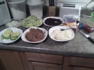 taco night 2 I didn't think about all the dishes I would have to do though!